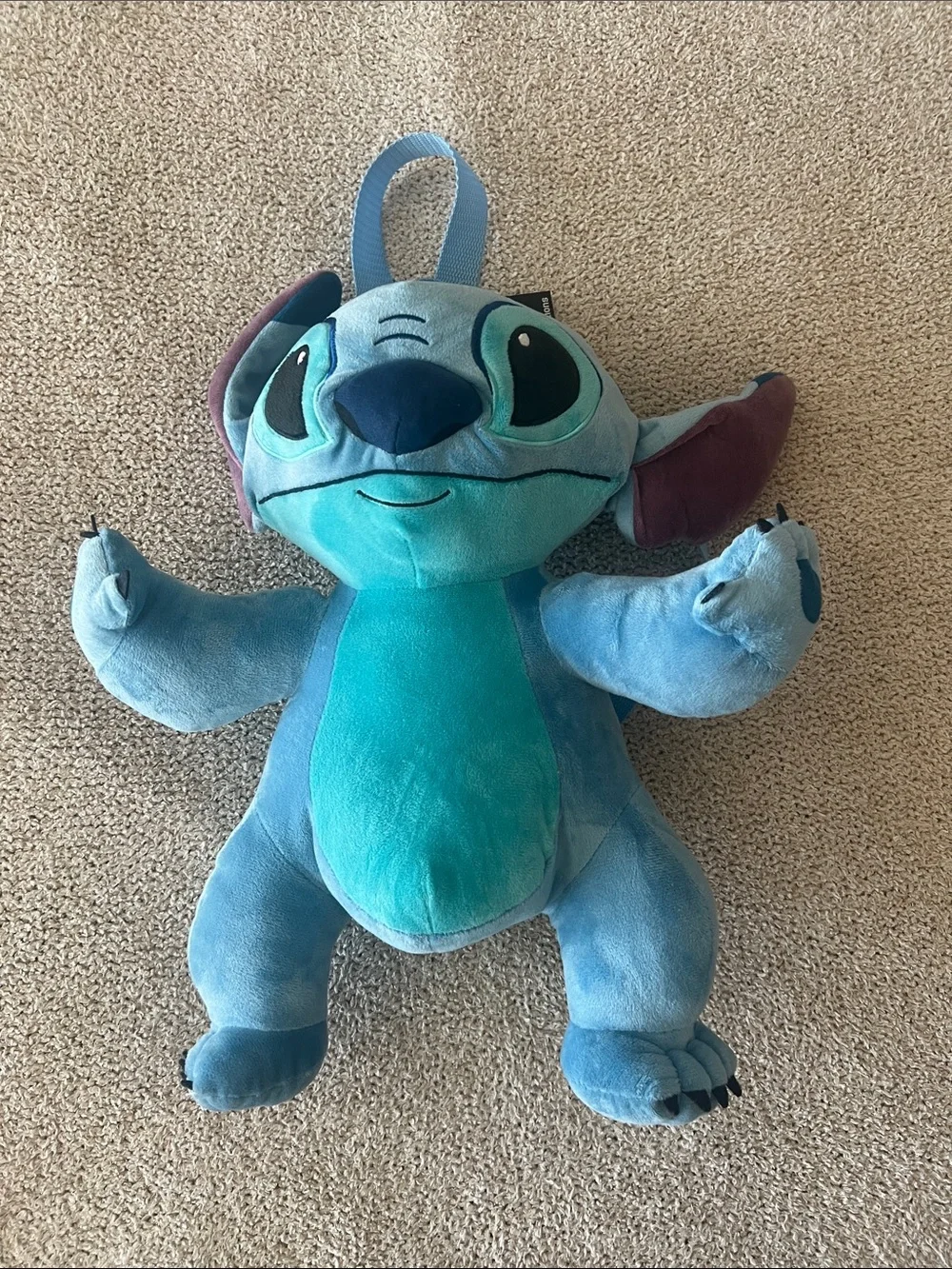 Disney Stitch Plush in Teal and Light Blue with Purple Ears